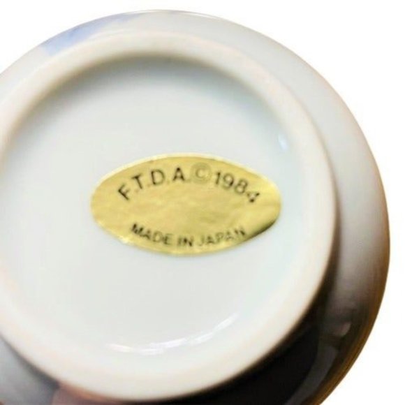 FTDA Vintage 1984‎ Japanese Floral 8" Porcelain White Flower Vase-Like New - Picture 5 of 7